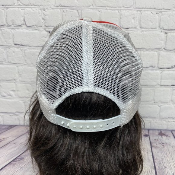 Vintage Trucker Hat Mesh Leaf Cap Snapback Red White BC Place Vancouver Canadian - Picture 3 of 9